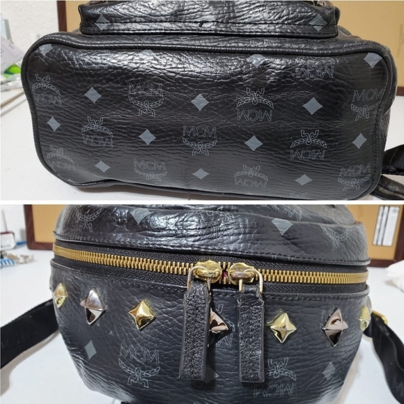 MCM Visetos Studded Medium Stark M Backpack - Picture 6 of 9